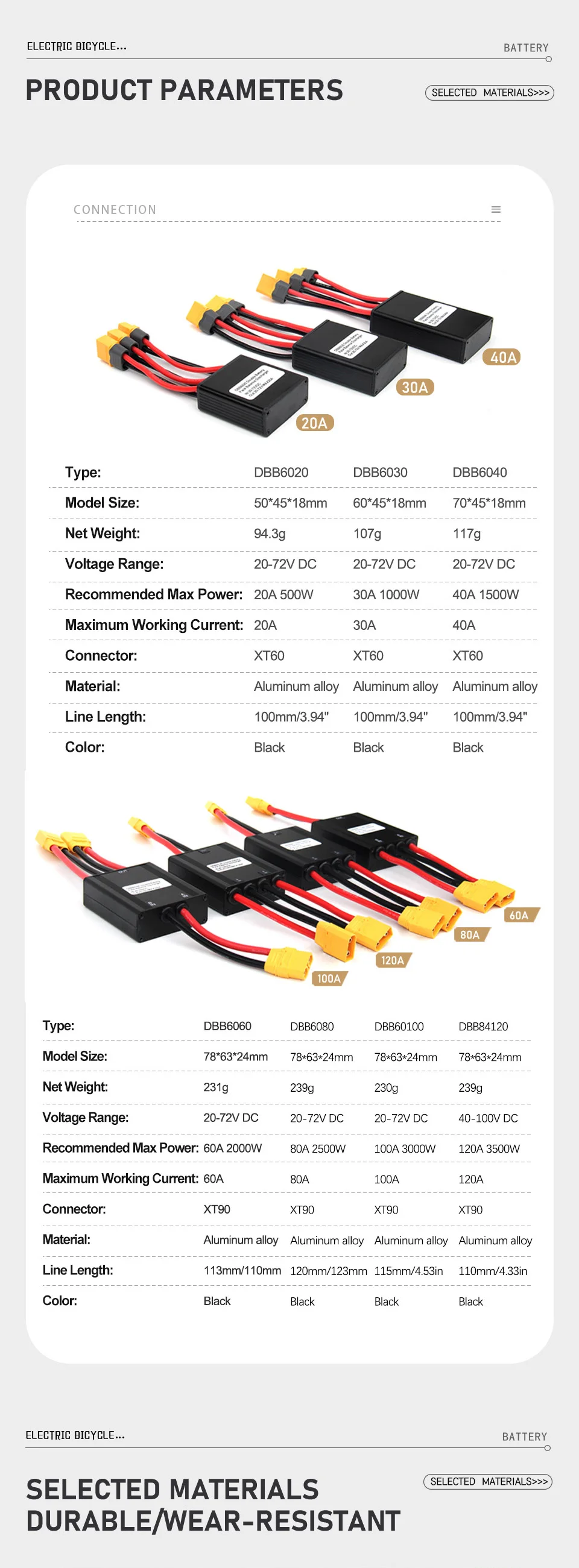 E-Bike Doppelbatterie-Entladungskonverter-Schalter Dual-Batterie-Parallelmodul 20A 30A 40A 60A 80A 100A 120A Batteriemodul – Detail 2