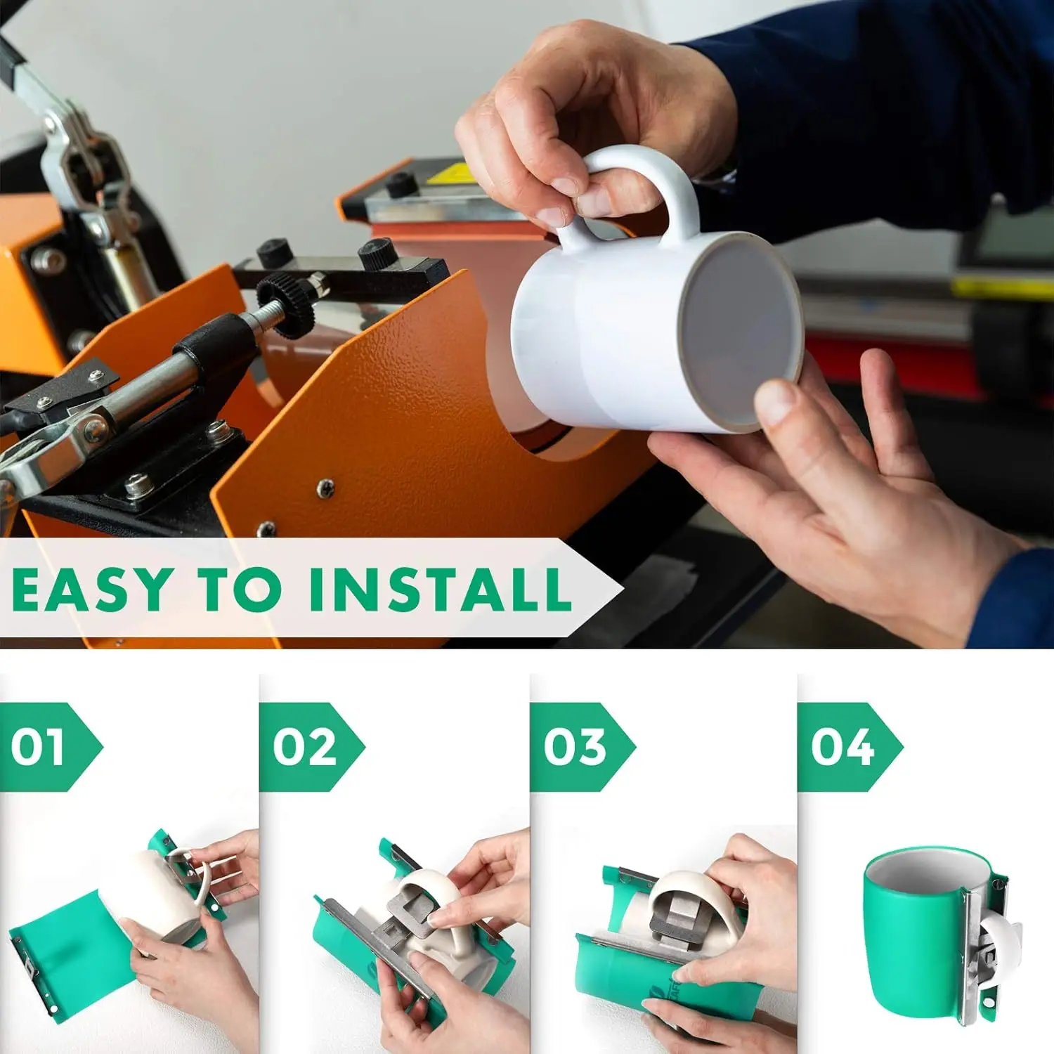 5pcs Mug Heating Pad Sublimation Silicone Mug Wrap 11OZ 3D Silicone Mug Cup Clamp for Mugs Printer  Printing