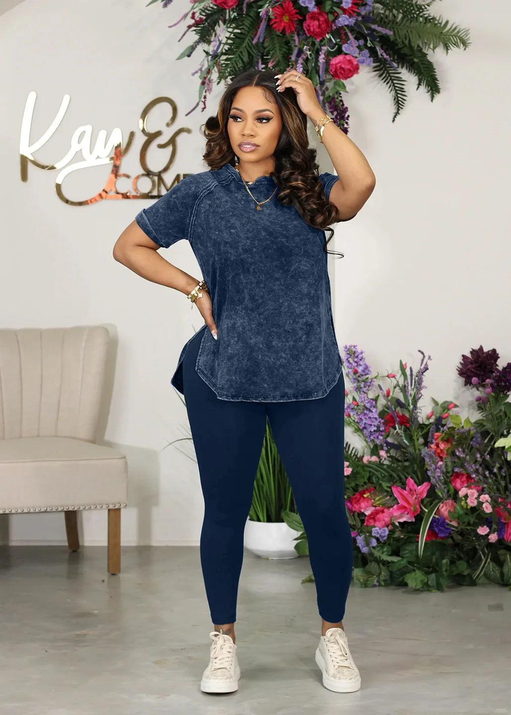 2 Piece Set Clothes For Women Spring Summer Casual Short Sleeve O-neck Polyester Top Long Pant Matching Sets Dashiki Outfits