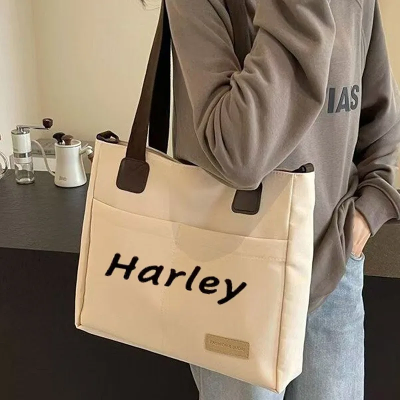 

Custom Personalized Canvas Tote Bag Commuting Thickened Canvas Tote Bag Casual Artistic Student Simple Shoulder Crossbody Bag