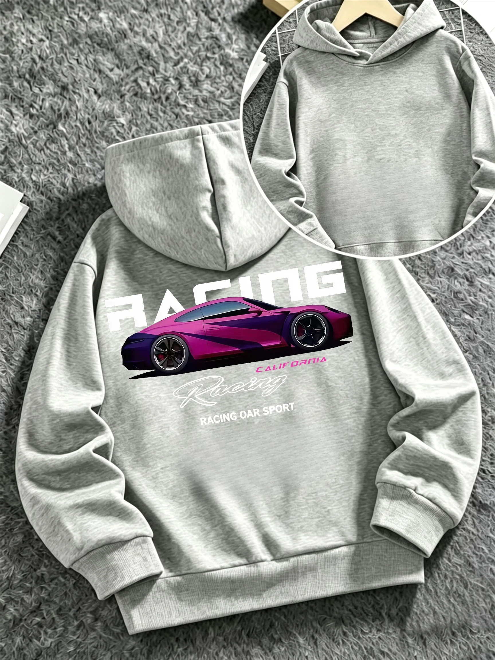 Children's Hooded Sweater RACING Racing Sports Car Printing Casual Comfortable Soft Spring and Autumn Models