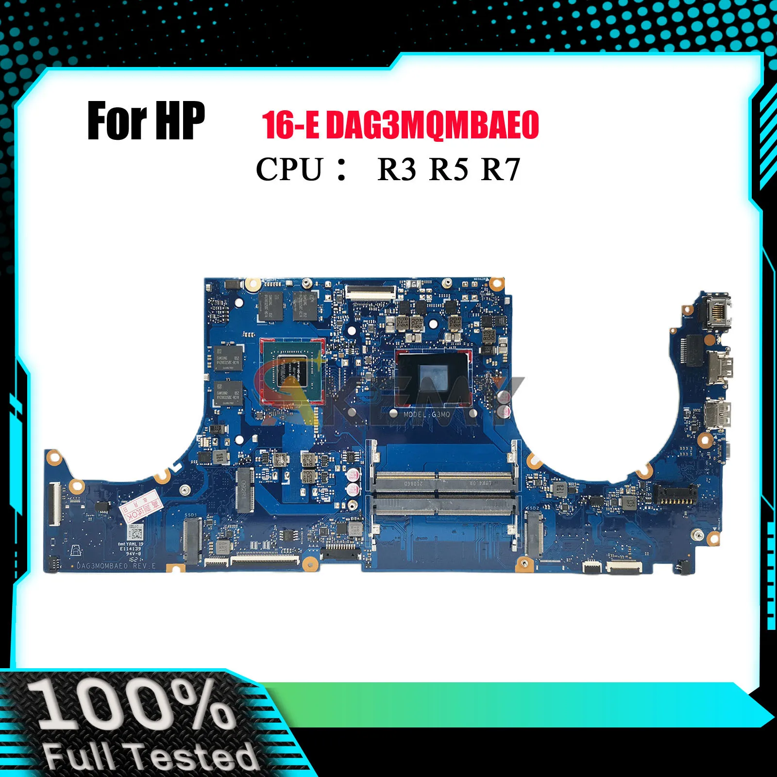 

DAG3MQMBAE0 Материнская плата для ноутбука HP Victus 16-E с процессором R5 R7 GTX1650 RTX3050Ti GPU M54836-601 100% полностью протестирована