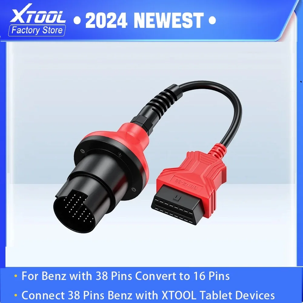 

2024 XTOOL Origina OBD2 Cable 38PIN Convert to 16 PIN For Benz Universal Cable For X100PAD PAD3 A80 A80PRO