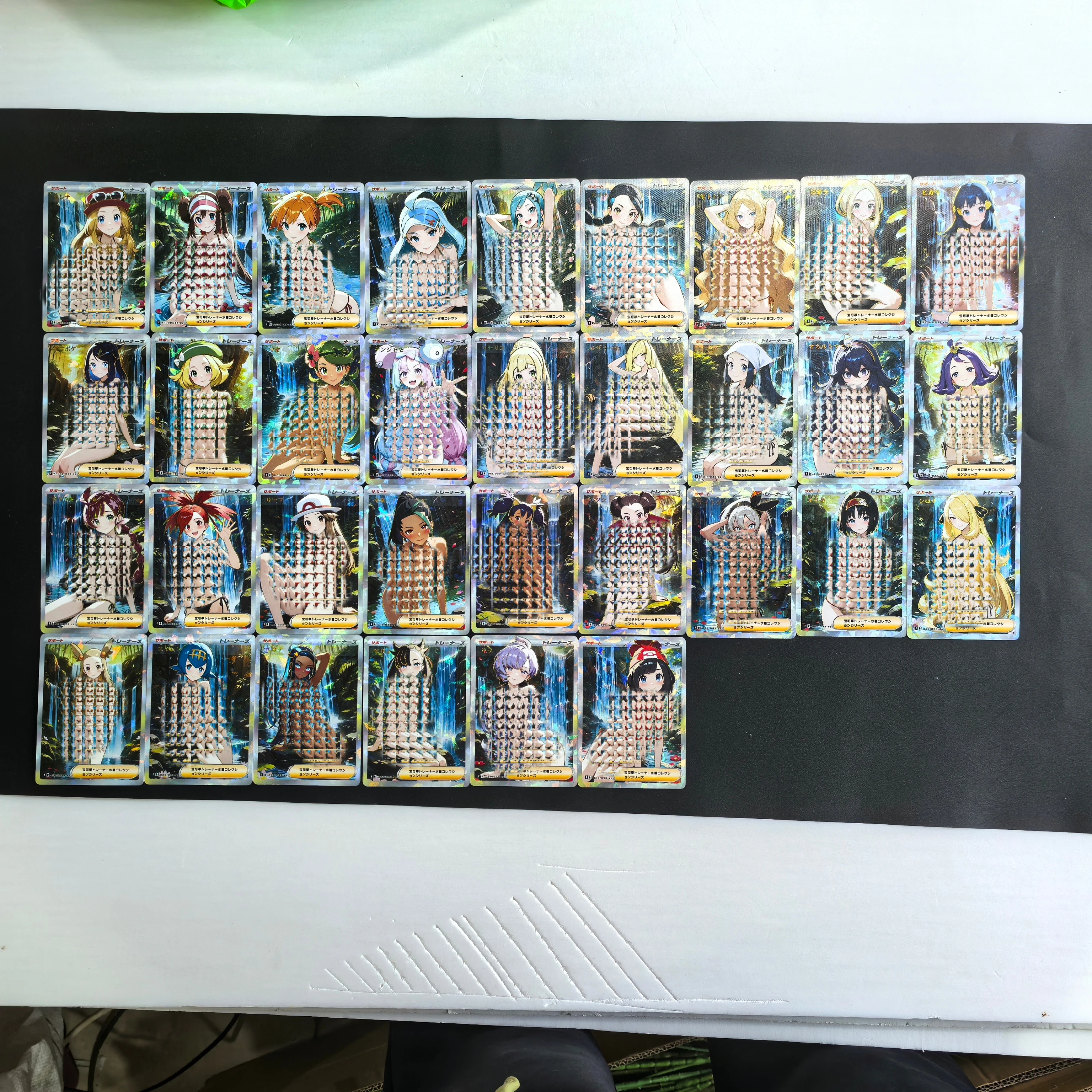 diy-41pcs-set-pokemon-ptcg-self-made-card-collection-glass-flash-gilded-laser-flashs-anime-toy-gift-cartoon