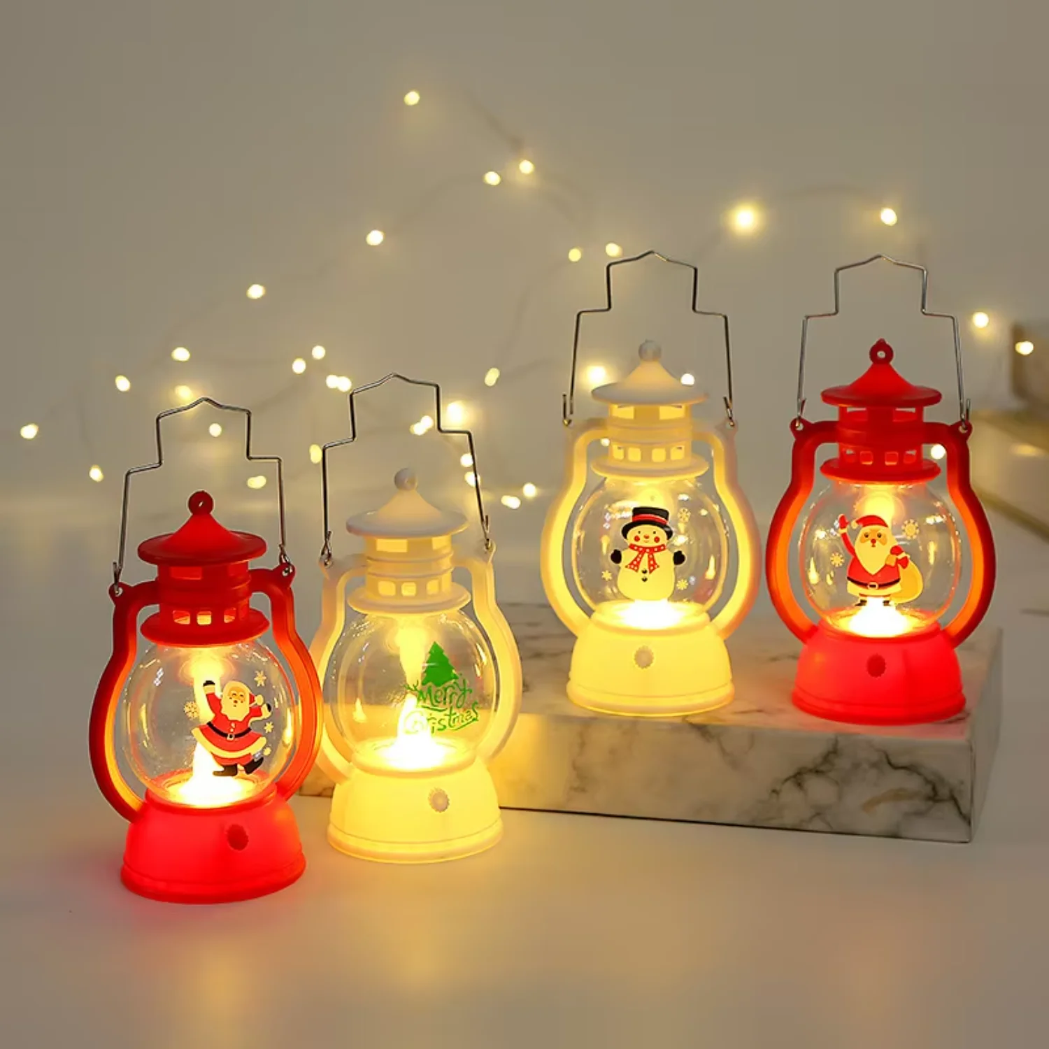 

LED Lamp Christmas Decorations with Santa Claus and Snowman Design Merry Christmas Lighting Gift Ornament