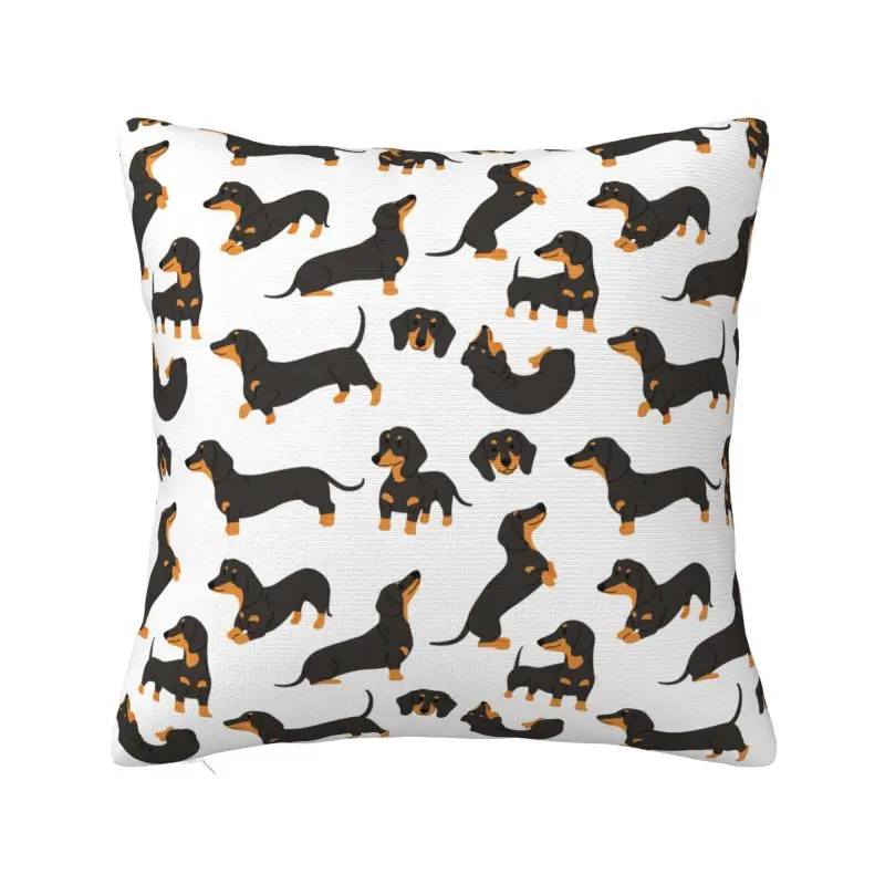 Dachshund Throw Pillow Case Living Room Decoration Wiener Sausage Dog Cushions Cover For Sofa Seat Square Polyester Pillowcase