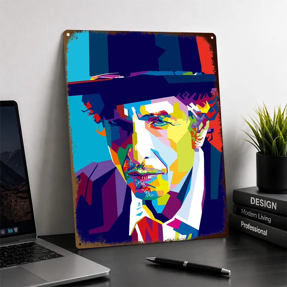 Bob Dylan Printed Poster Personalized Aluminum Metal Sign Bold Alternative Icon Wall Art Created For Home Studios Or Rock Fans