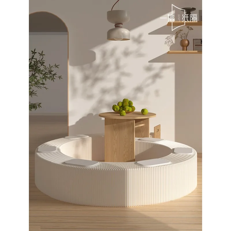 Folding bench paper stool telescopic lazy sofa stool organ paper bench can be stored into the household low for home