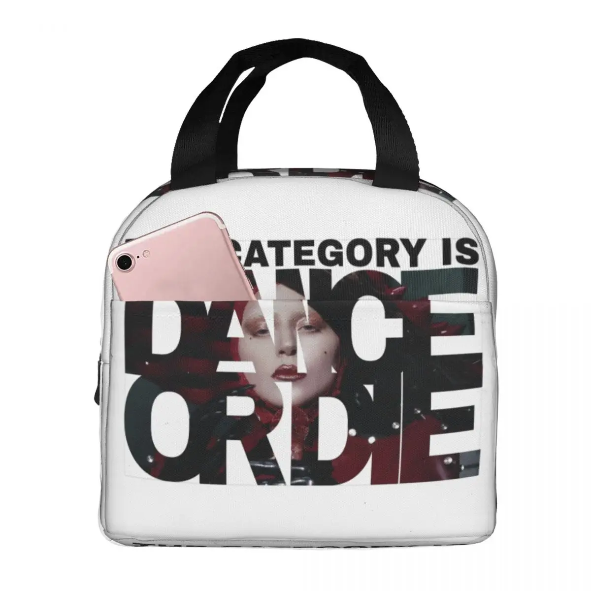 

LADY GAGA Dance Or Die Insulated Lunch Bag Large Lunch Container Cooler Bag Tote Lunch Box Office Travel Girl Boy