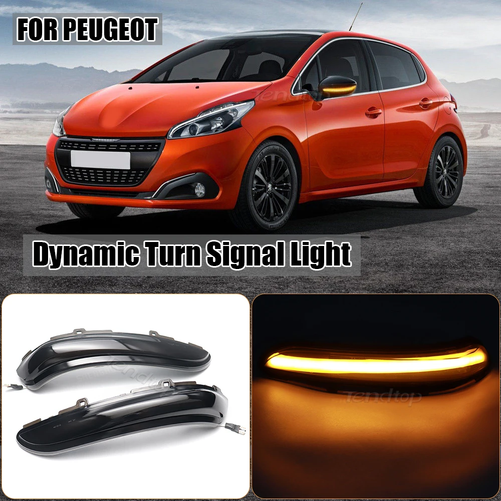 

2 шт. для Peugeot 208 2008 2012-2020 для Citroen C3, динамический указатель поворота, светодиодный индикатор бокового зеркала, мигалка