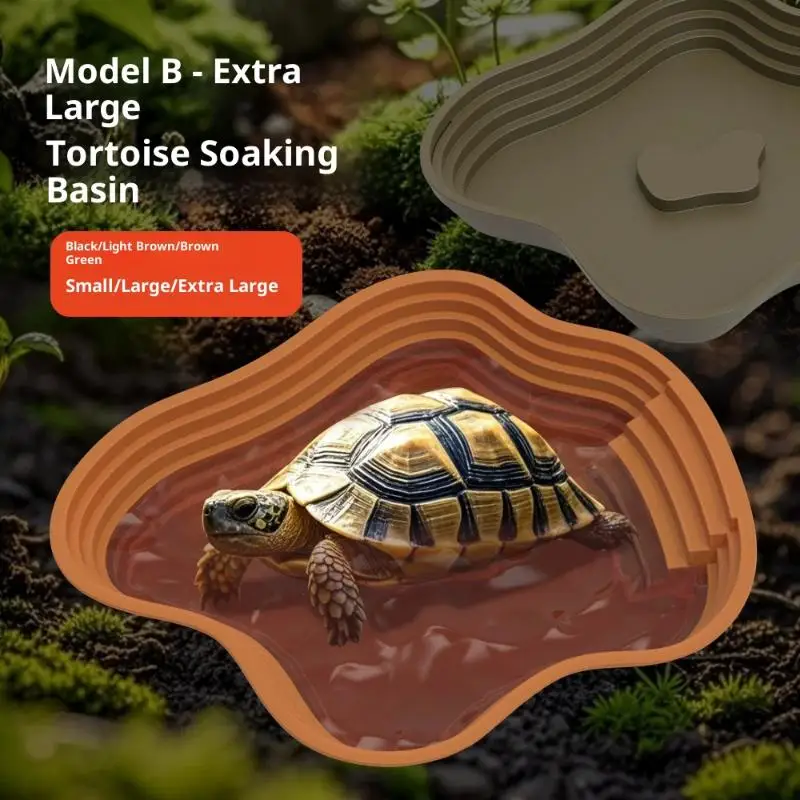 Turtle Frog Bathing Basin With Anti-Slip Ramp Can Also Be Used As Food Bowl And Water Basin For Reptiles And Amphibians