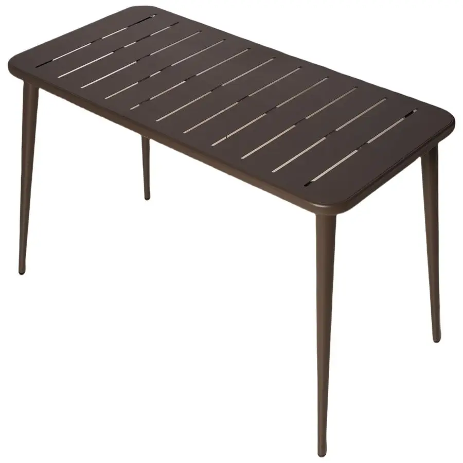 طاولة طعام مستطيلة معدنية للفناء تتسع لـ 6 أشخاص للأماكن الخارجية والمنزل والمقهى وطاولة بار ومكتب اجتماعات الكمبيوتر في الحديقة الخلفية #3