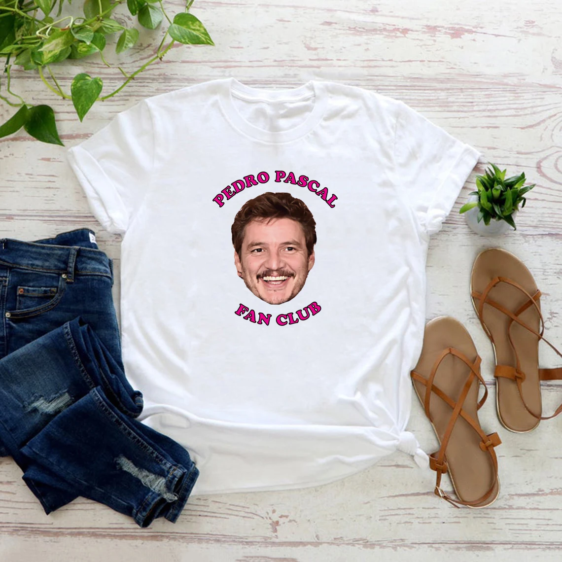 

Pedro Pascal Fan Club T-Shirt Unisex Graphic T Shirts Short Sleeve Tshirt Funny Streetwear Top Pedro Pascal Fans Gift Shirt