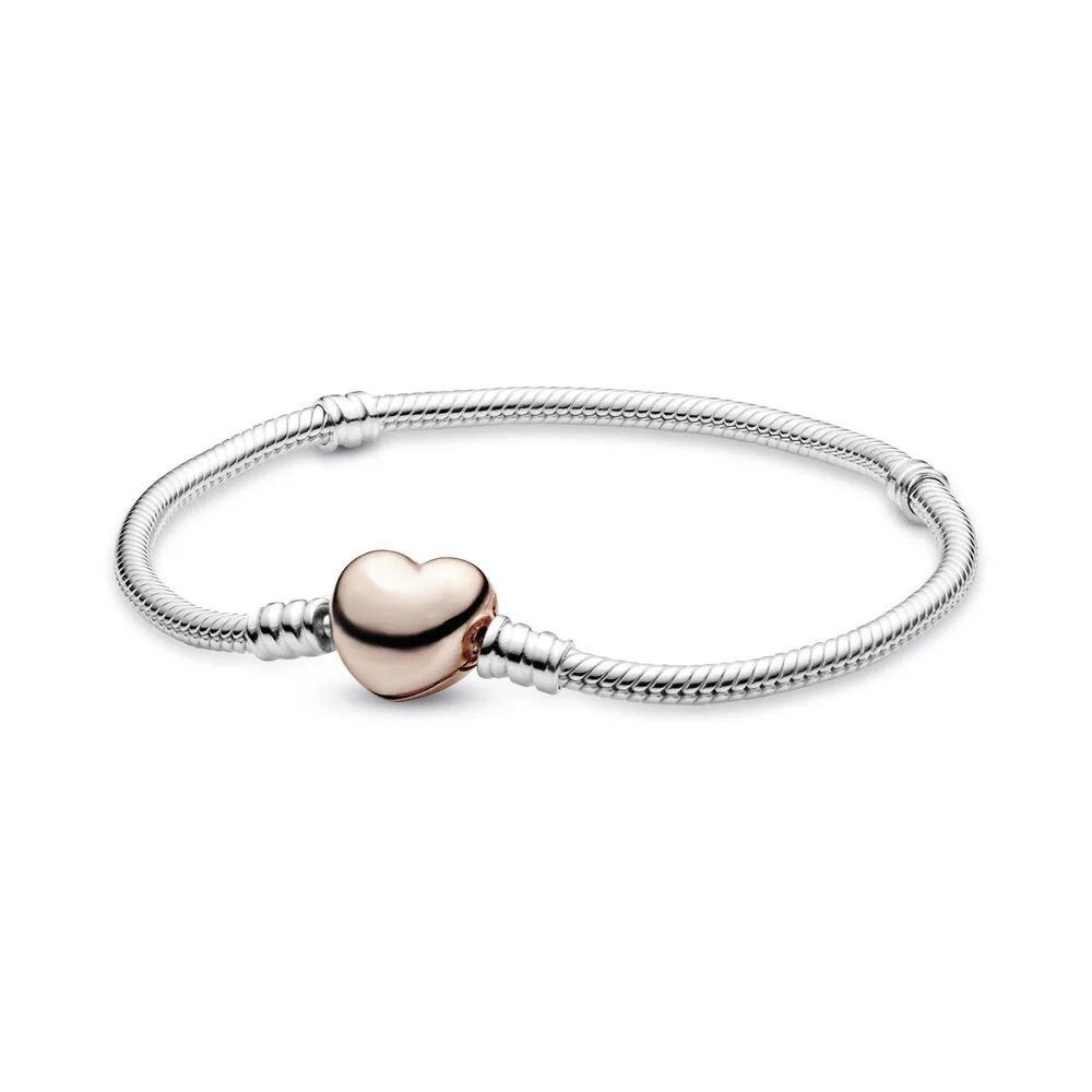 Bestseller: 925% reines Silber, klassische Serie mit herzförmigem Rundrohrkörper und Schlangenknochen-Armband für Frauen, DIY-Schmuckgeschenk – Detail 3