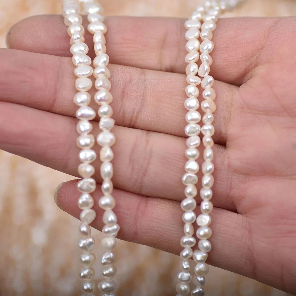 3A + Natural Freshwater White Irregular Pearl Fine Bead Women's Gift Jewelry Make DIY Necklace Bracelet Accessories Wholesale