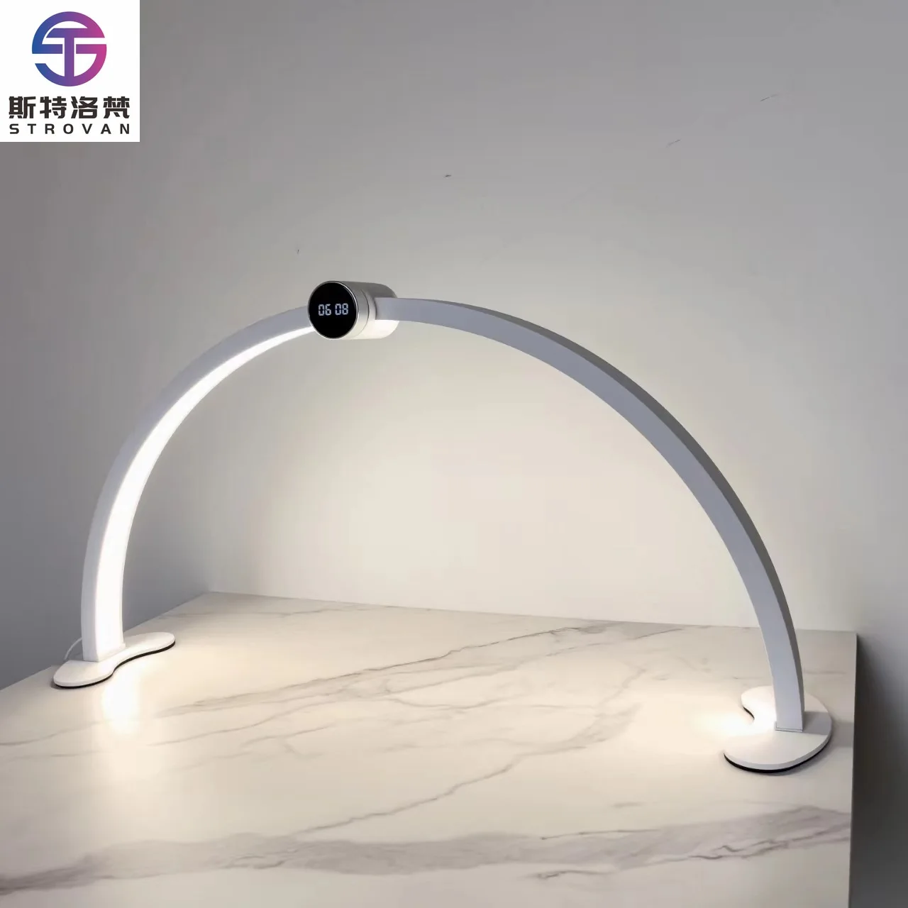 

STLF LZS High Portable UV Nail LED Display Half-Moon Lamp Digital Desktop Lighting for Eyelash Tattoo and Nail Lamp Customizable