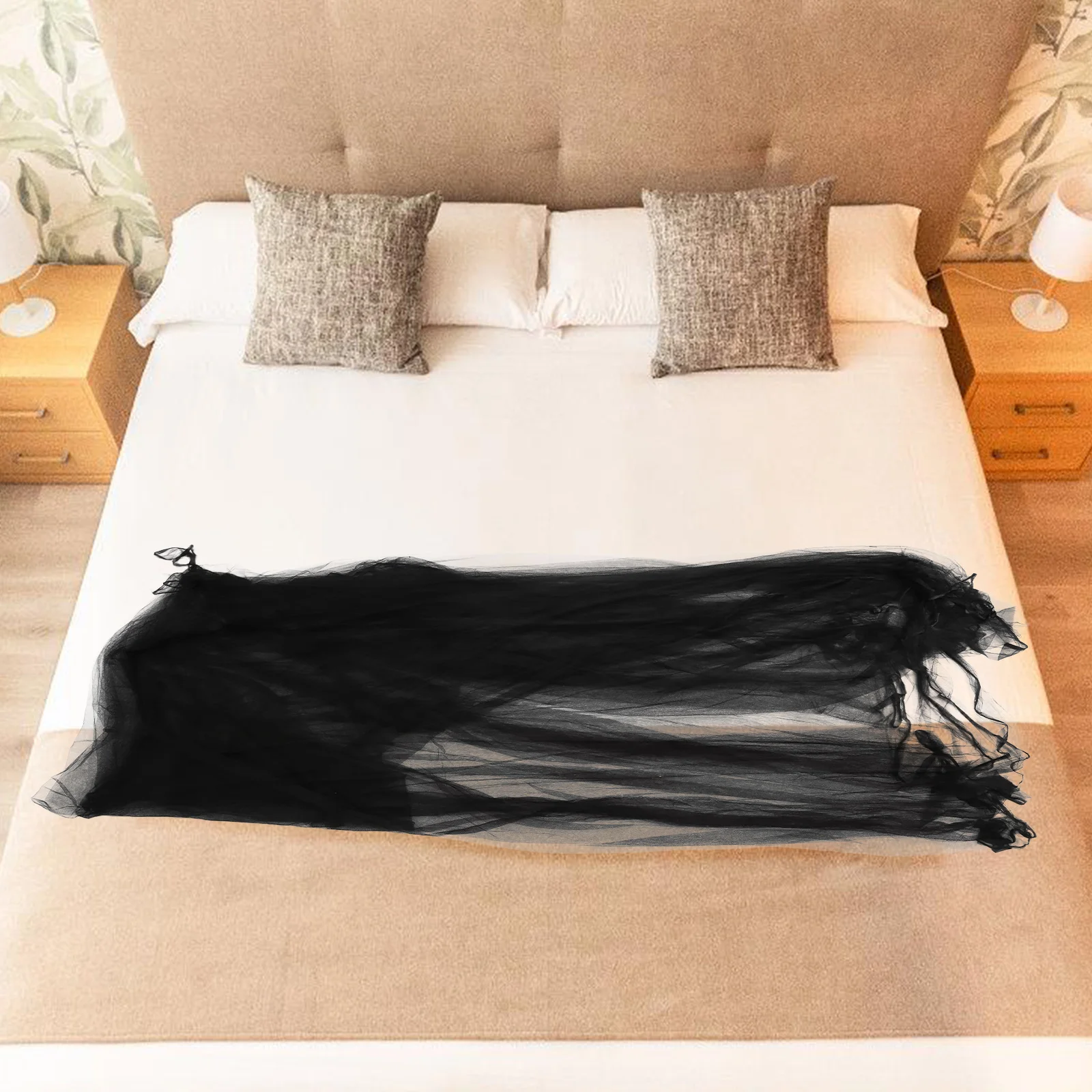 

Four-door Mosquito Net Large Square Netting Bed Curtain for Queen Size Bedroom Decor Easy Clean Use