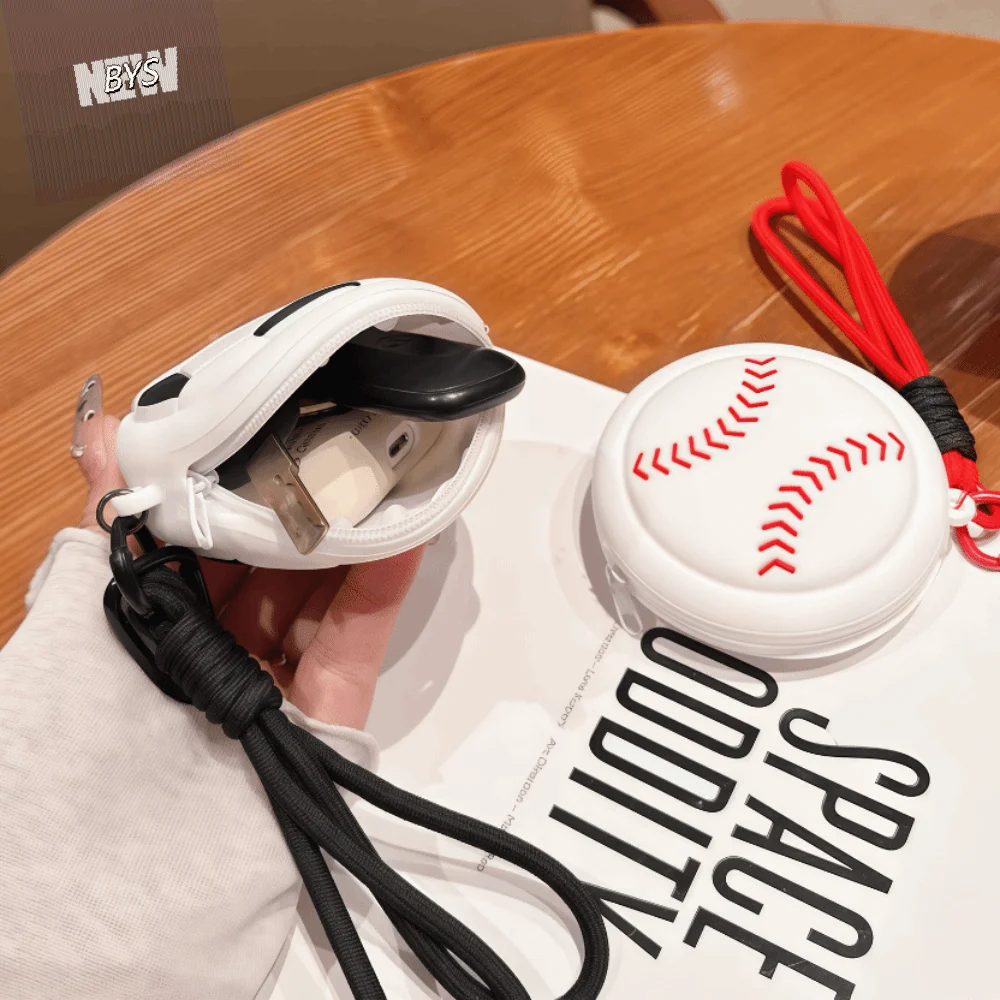 

Soccer Sporty Ball Shaped Coin Purse Basketball Trendy Headphone Pouch Waterproof Small Size Storage Bag Daily Storage