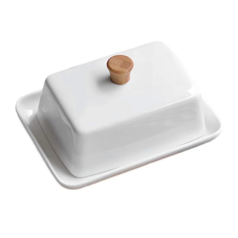 

Ceramic Butter Dish With Sealed Lid For Kitchen Organization, Ideal For Cafe, Fridge, Cake Shop & Baking Use
