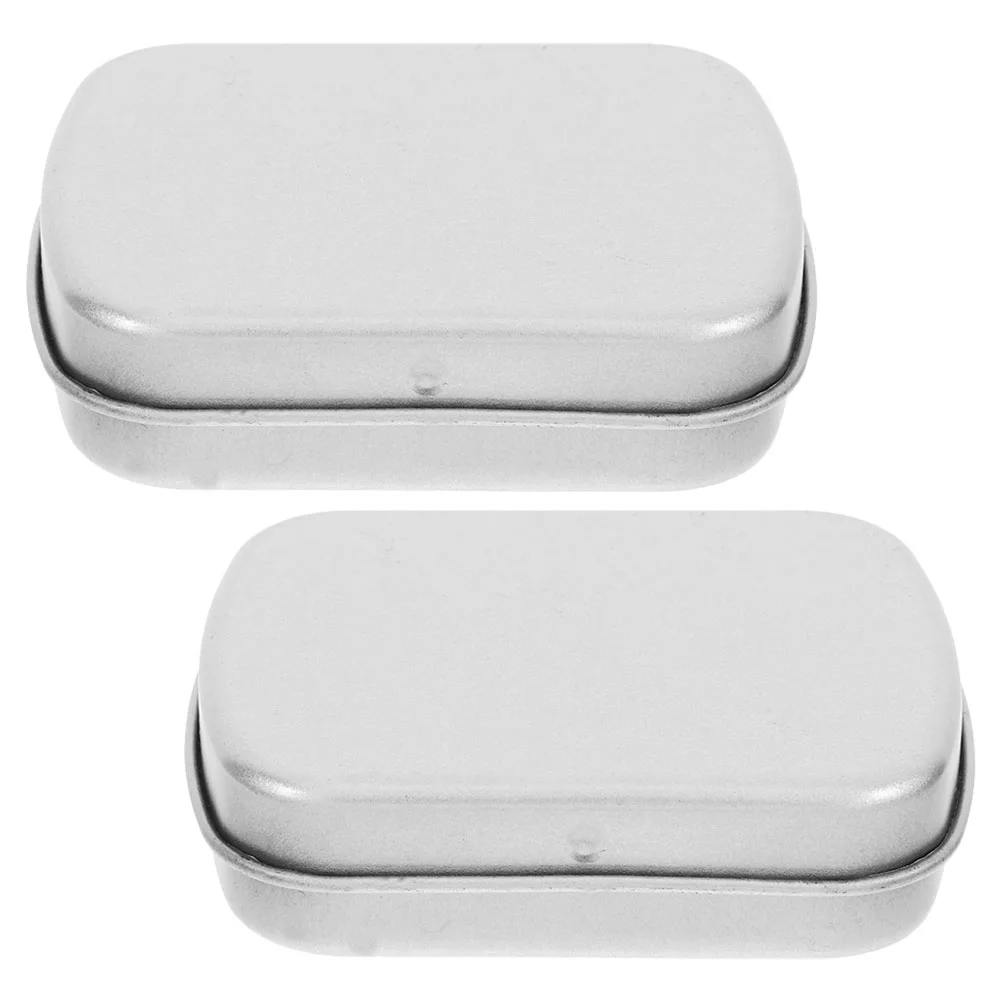 

2 Pcs Portable Nail Storage Box Travel Stainless Steel Metal Watercolor Palette