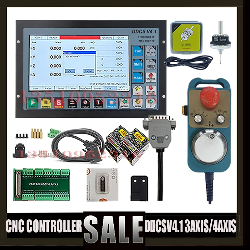 

New product, DDCSV4.1 3/4 axis G code CNC offline controller kit 3D probe, emergency stop handwheel mpg, superior to DDCSV3.1