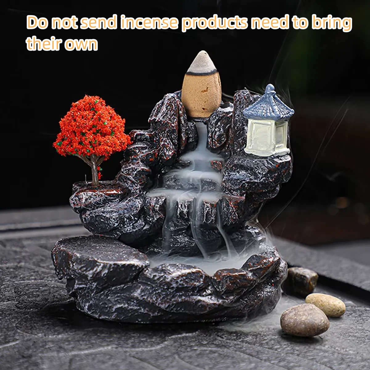 Backflow Incense Holder Waterfall Incense Burner Home Decor Aromatherapy Ornament Incense Cones with Backflow Incense Cones