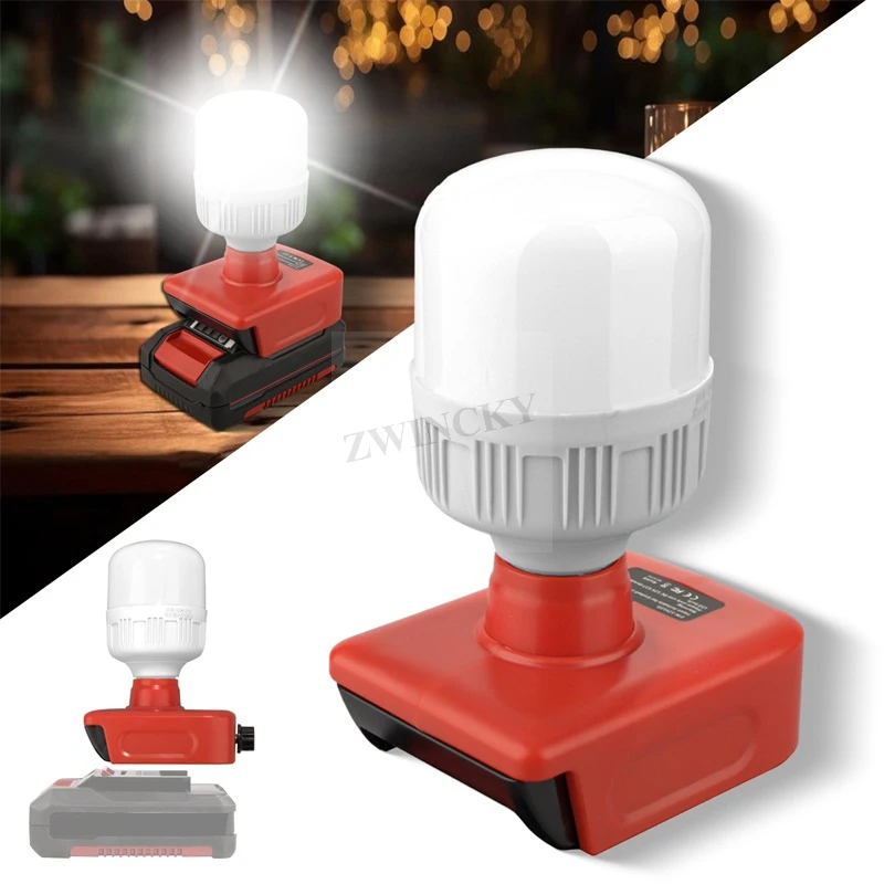 

12W LED Work Light E27 Bulb For Einhell 18V Series Lithium Battery Indoor and outdoor Portable Light Lamp (NO Battery )