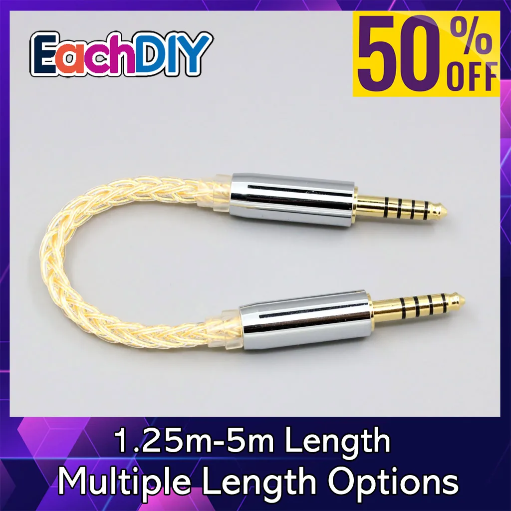 

ЛН 008382 3,5 мм 4,4 мм между мужчинами и мужчинами 99,99% ультра чистого серебра + позолоченные наушники DIY индивидуальный кабель