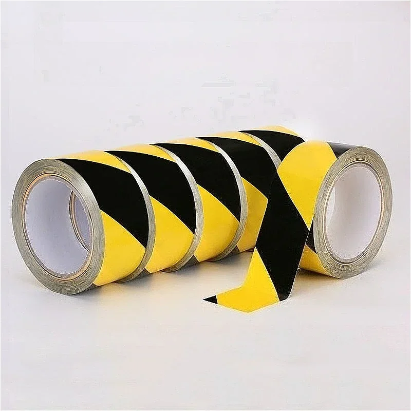 5cm/10cm Reflective Warning Tape Black and Yellow Diagonal Reflective Tape Traffic Sign Ground Reflective Tape Safety Stickers