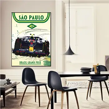 Plakát F1 Formule 1 Grand Prix Závodní plakáty Estetika Monacký okruh Motorsport Plátno Tisk Nástěnné umění Závodní dekorace do pokoje 10 nejlepší prodej okruh v Monaku - №7