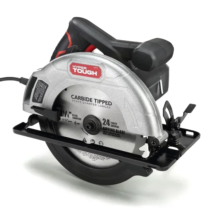 12 Amp Corded 7-1/4 inch Circular Saw with Steel Plate Shoe, Adjustable Bevel, Blade & Rip Fence