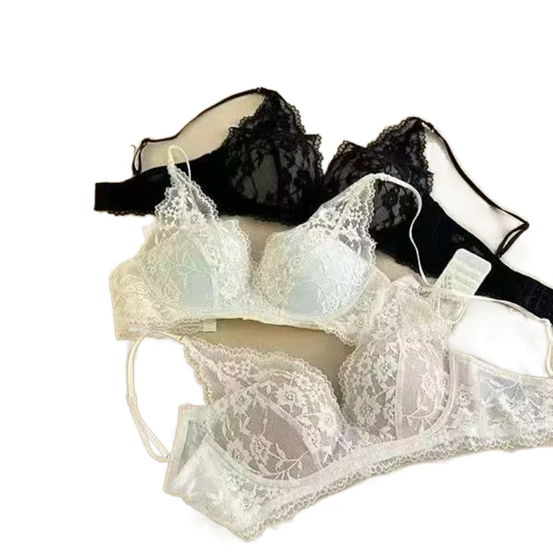 Sexy Lace KUCLUT Women's Underwear Without Wires Small Breast Gathering Beautiful Back Multi-Wear Bra