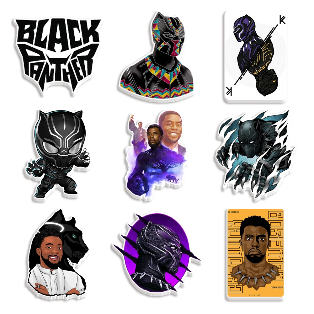 Disney Movie Black Panther Design Planar Flatback Resin for DIY Making Hairbow Earrings Gift Bag Decor Acrylic Resin 30Pcs/lots