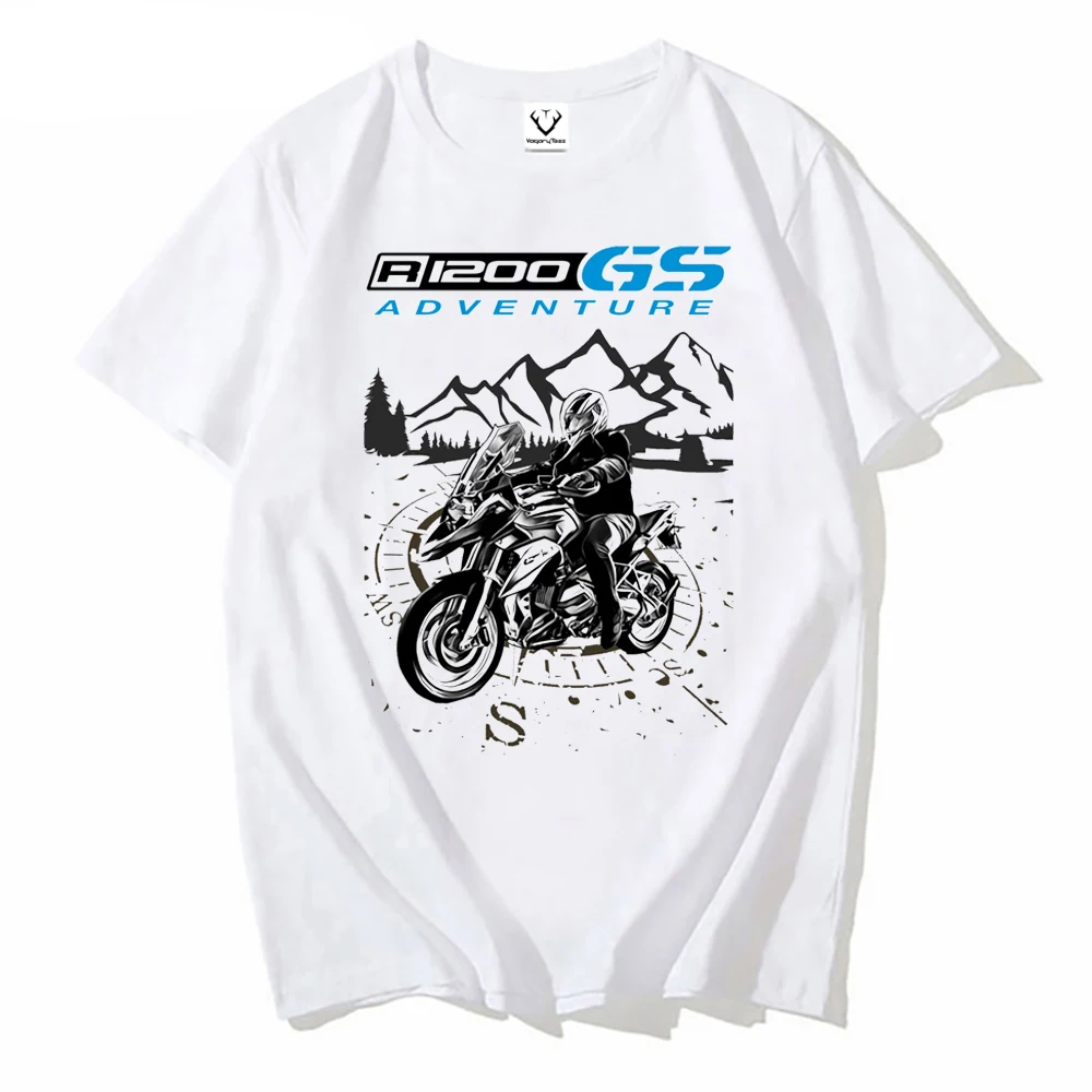 VagaryTees summer new White Casual Motorcycle short sleeve Super Adventure 1200GS 1290 tshirt Men T Shirt Unisex streetwear tee