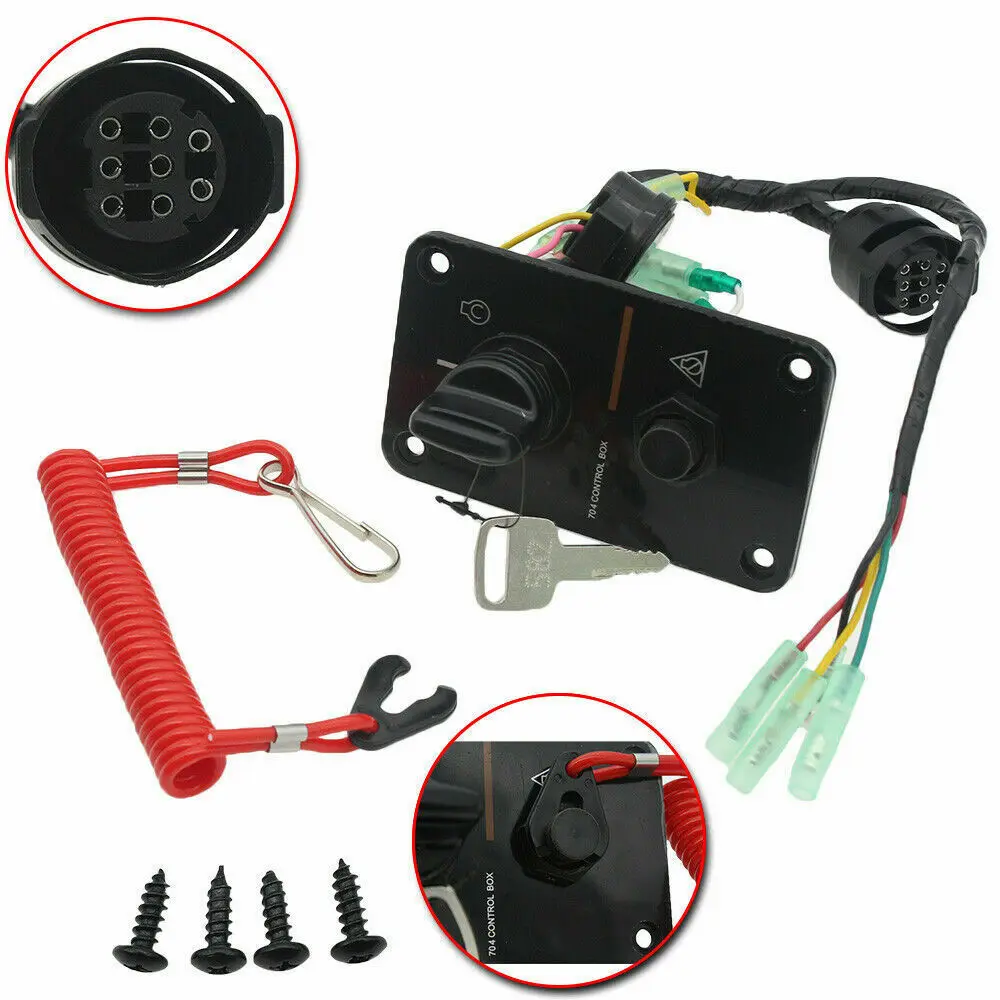 Remote control of outboard motor 704, top mounted controller, single machine start key switch panel 704-82570-08