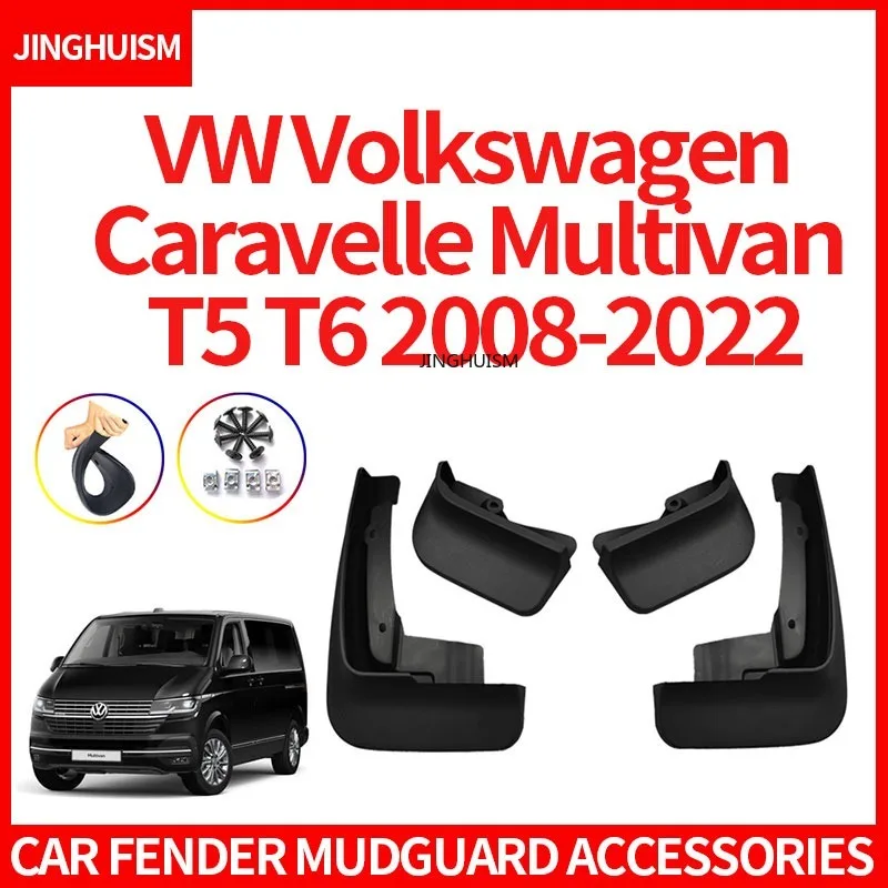 Fenders for VW Volkswagen Caravelle Multivan T5 T6 2008-2022 Mud Flaps Accessories Custom Mudguards Black Vehicle Exterior Decor