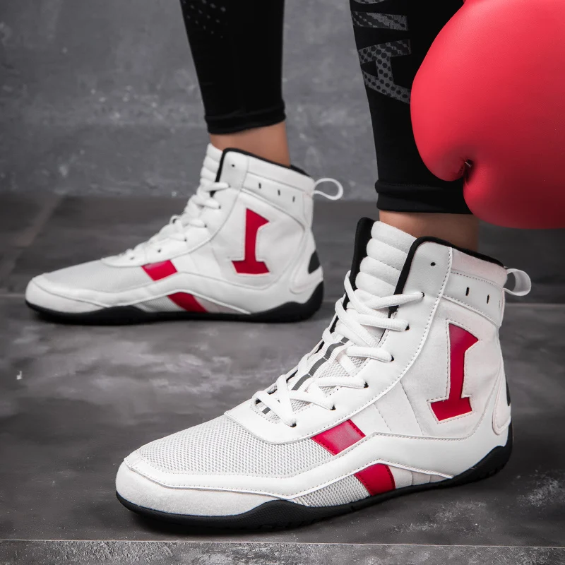 

2023 New Boxing Shoes Men Women Breathable Wrestling Shoe for Unisex Luxury Brand Sport Shoe Couples Gray Fighting Boots Man