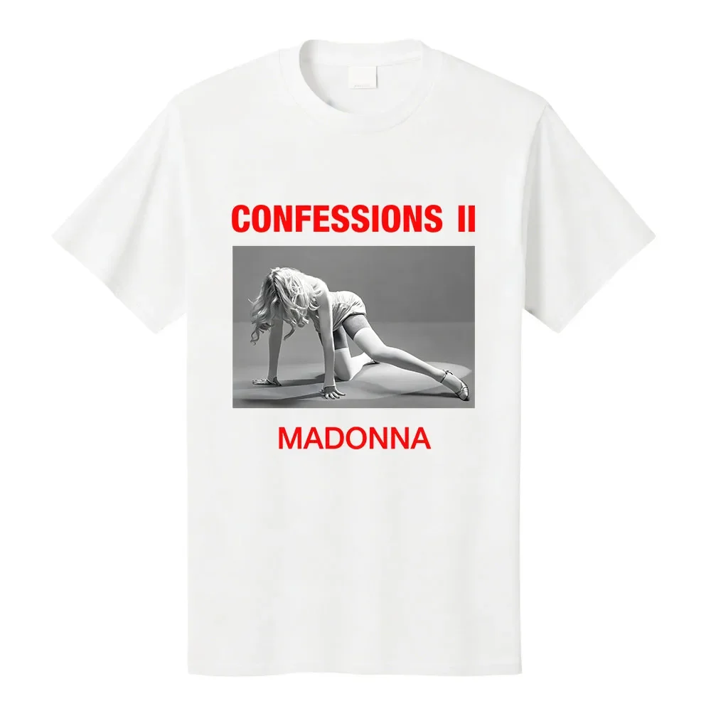 Madonna Graphic Merch CONFESSIONS II T-shirt Short Sleeve Loose Cotton Y2K Shirts Fashion Singer Design Printing Women Men Tee