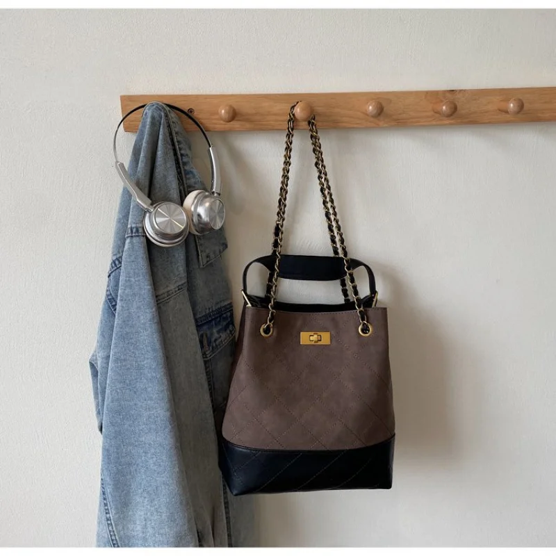 حقيبة ساعي أنيقة للسيدات مصنوعة من الجلد المطبوع البقعي الراقية باريس خمر واسعة لينة نمط يومي مكرر #2