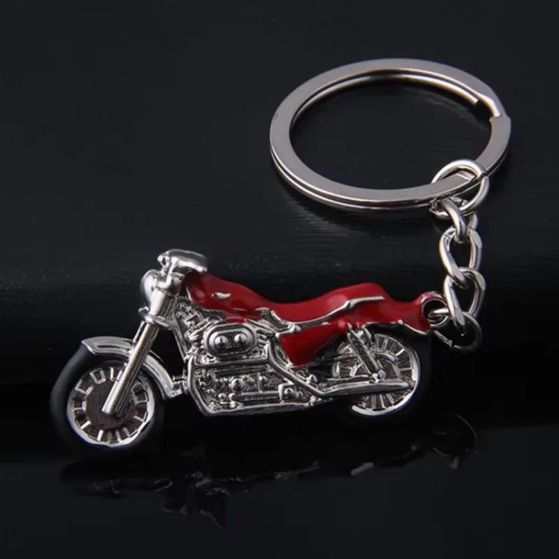 Factory Price Hot Sell Fashion Custom Logo Silver Metal Light Weight UV Printed Motorcycle Keychain