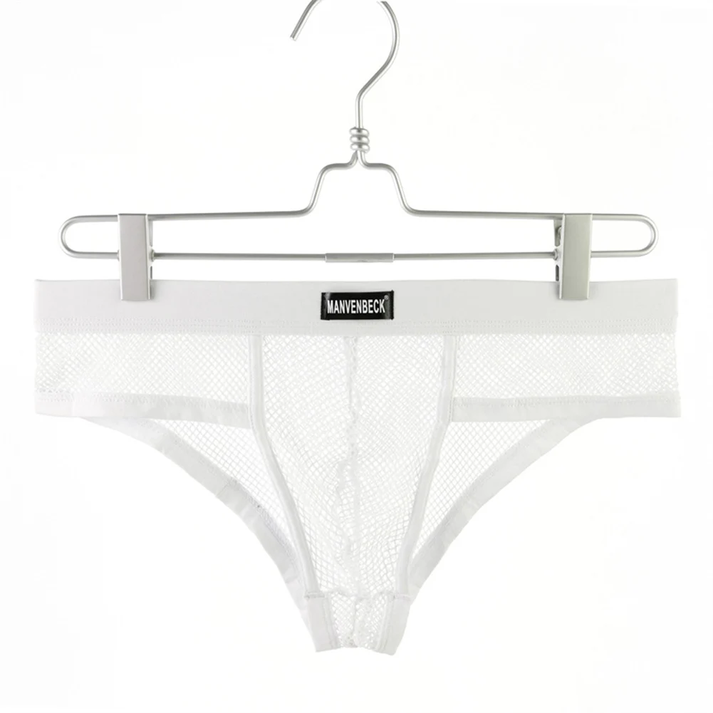 Men Mesh Sheer Breathe Lingerie Mens Sexy Underwear Brief Sexy Low-rise See Through Fish Net Men's Triangular Panties Underpants