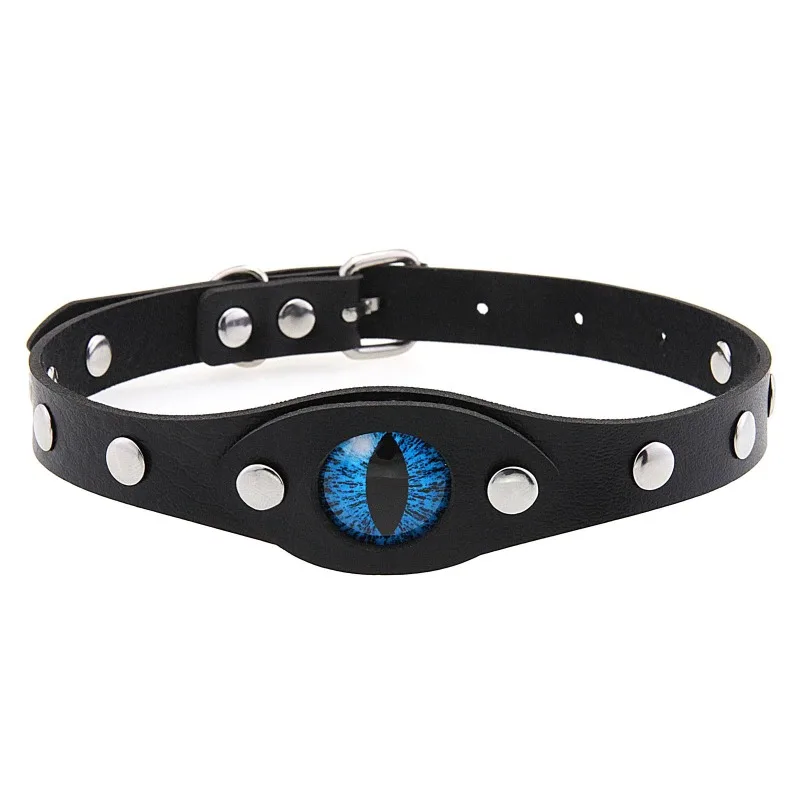 Decopunk Punk Gothic Verschillende Daemon Rode Leerling Individualiteit Rock En Roll Verstelbare Blue Tear Choker Lederen Hanger