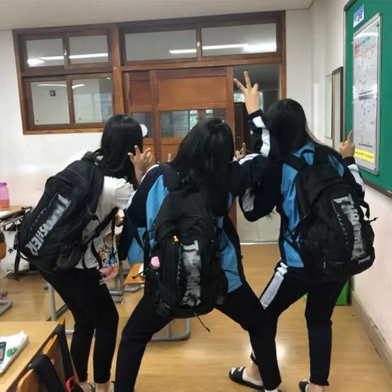 Flame Street Travel Gran Capaci Bapa Bolso de doble hombro Cool Student Bookbag Trabajo Funcional ex Poliéster Ox...