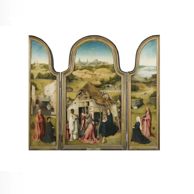 Hieronymus Bosch Triptych of the Adoration of the Magi, Print Art Canvas Poster, For Living Room Decor, Home Wall Picture