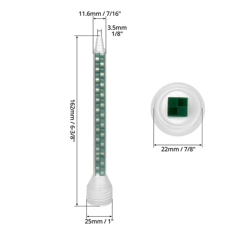 A03F-24 فوهة خلط الإيبوكسي، طرف فوهة خلط ثابت لخراطيش اللاصقة 40 قطعة