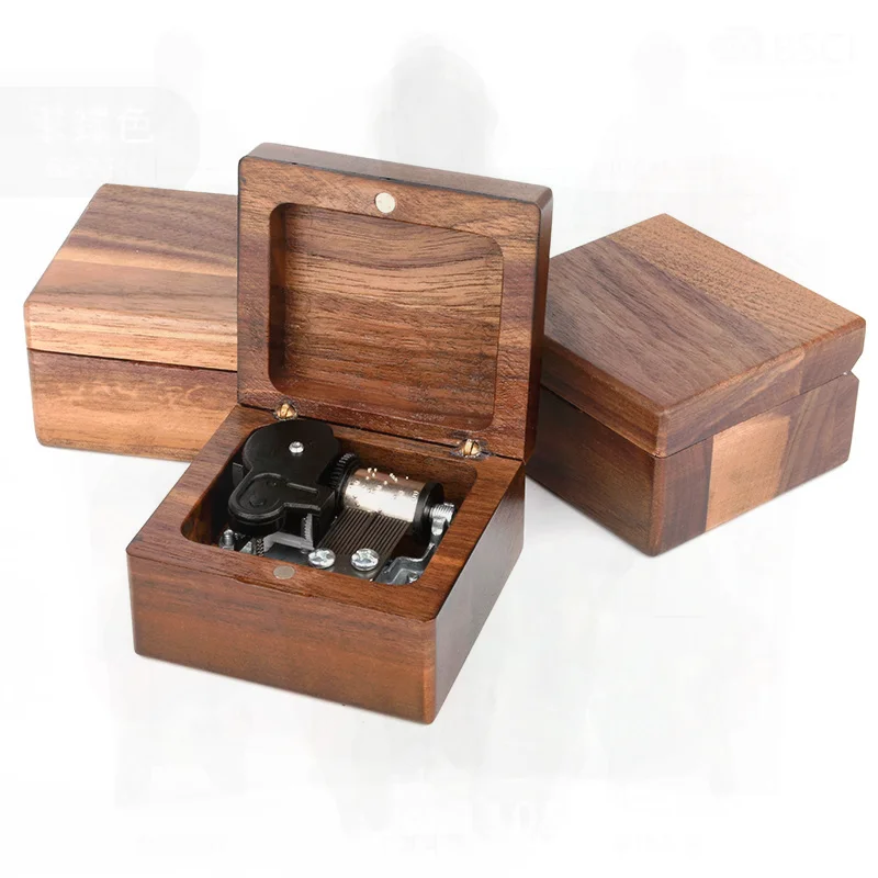 Walnut Wooden Music Box Foreign Trade Generation Term Figure Display Music Box