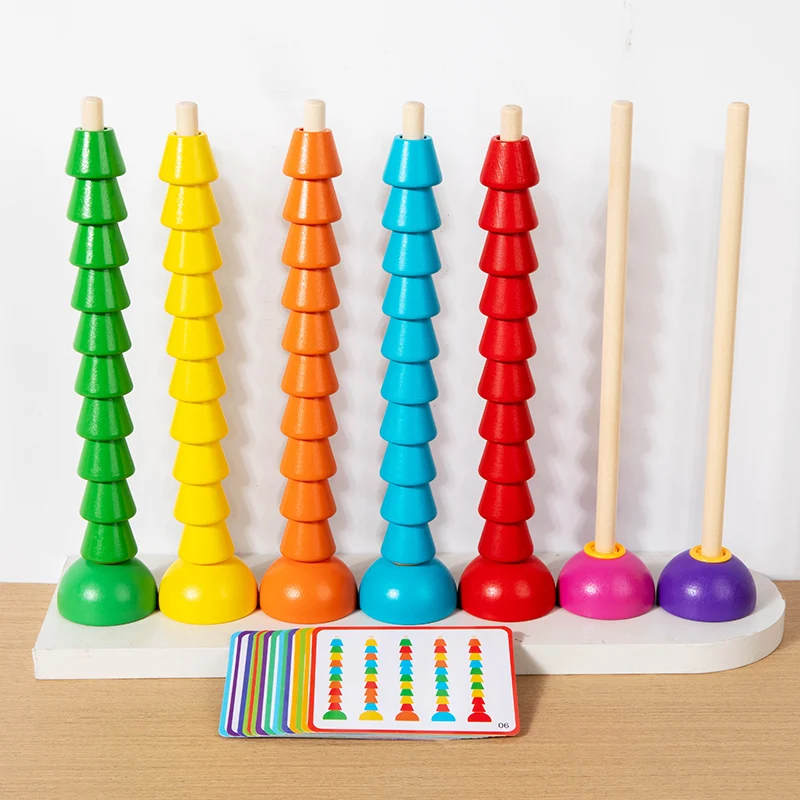 DIY Montessori Farbe Passenden Zählen Perlen Sortieren Holz Spielen Spiele Lernen Pädagogisches Spielzeug Für Kinder Kinder