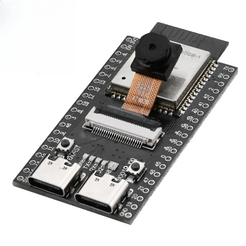 ESP32-S3 -CAM WiFi Bluetooth Development Board with Onboard OV2640/OV5640/OV3660 Camera IoT Development Board Dual Type-C Port