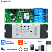 Alexa Smart Switch Tuya Smart Home 2 Channels Wifi Switch 220V 7-32V 85-250V USB 5V 10A RF433 Remote 2CH Pulse Module Relay