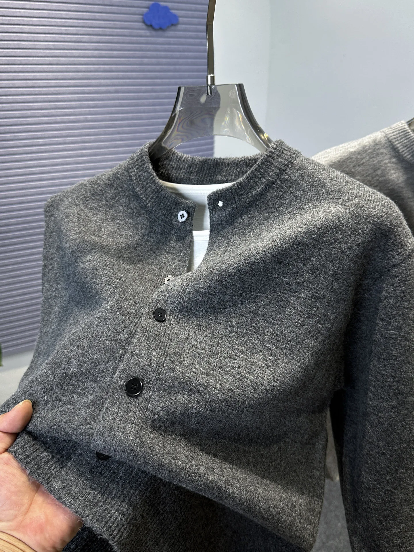 

Men's Knitted Cardigan Pure Color Casual round Ne Sweater Outerwear Autumn Winter Faionable Woolen Sweater Comfortable Fit